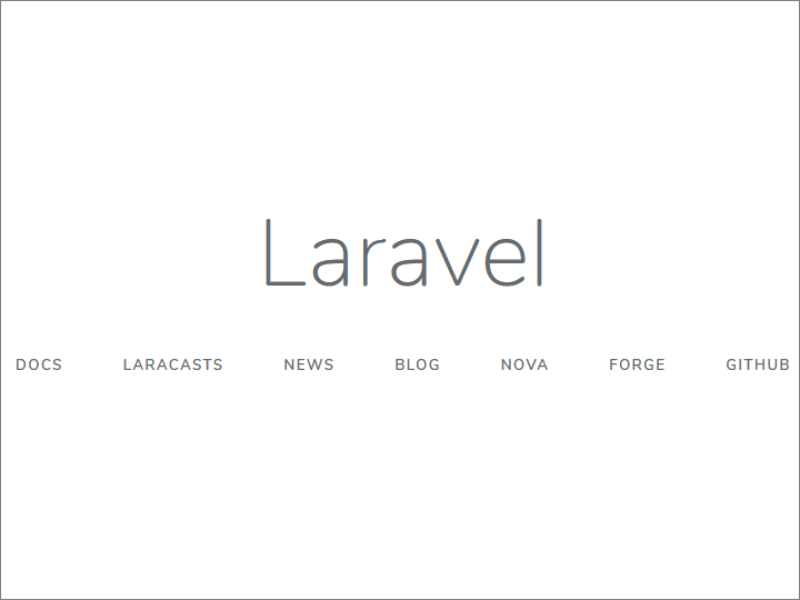 Laravel initial screen